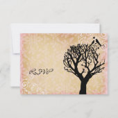 Tortelduifjes Lijst Bindende RSVP-kaarten schuive RSVP Kaartje (Achterkant)