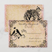 Tortelduifjes Lijst Bindende RSVP-kaarten schuive RSVP Kaartje (Voorkant / Achterkant)