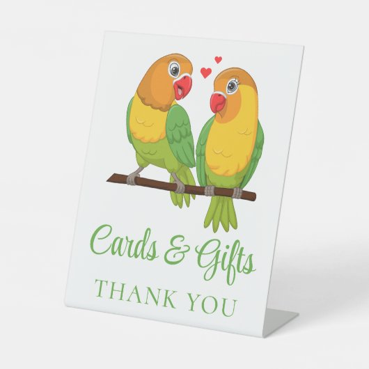 Tortelduifjes Lovebirds Trouwkaarten & geschenken Reclamebord Met Voetstuk (Voorkant)