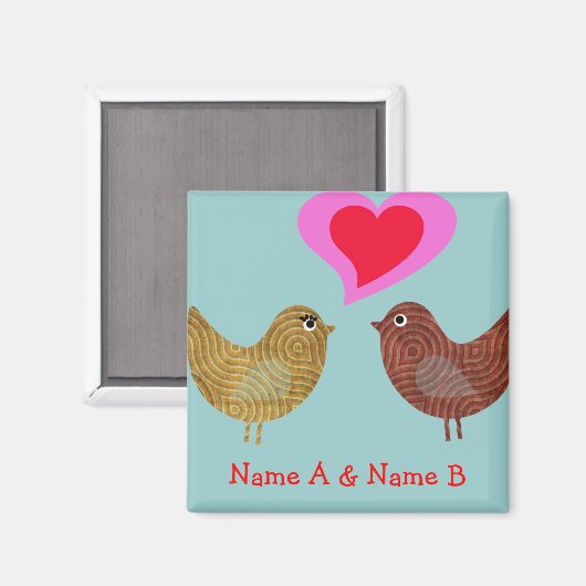 Tortelduifjes magneet (Voorkant / Achterkant)