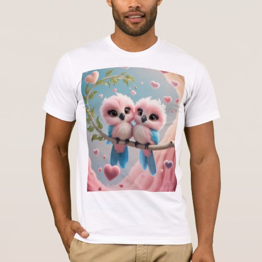 Tortelduifjes Mannen T-shirt (Voorkant)
