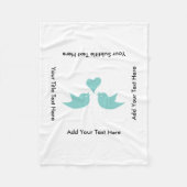 Tortelduifjes met aangepaste tekst voor hart fleece deken (Voorkant)