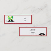 Tortelduifjes met groene harten mini visitekaartje (Voorkant / Achterkant)