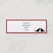 Tortelduifjes met groene harten mini visitekaartje (Achterkant)