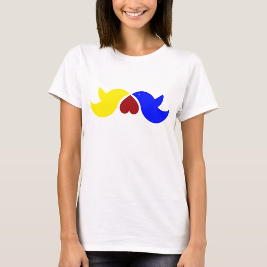 Tortelduifjes met hart t-shirt (Voorkant)