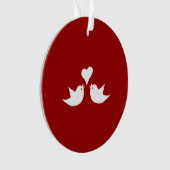 Tortelduifjes met Heart Wedding Engagement Ornament (voorkant)