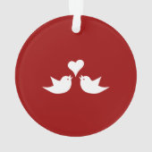 Tortelduifjes met Heart Wedding Engagement Ornament (achterkant)