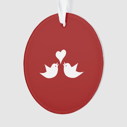Tortelduifjes met Heart Wedding Engagement Ornament (voorkant)