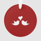 Tortelduifjes met Heart Wedding Engagement Ornament (voorkant)