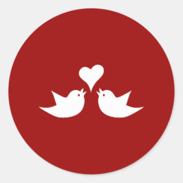 Tortelduifjes met Heart Wedding Engagement Ronde Sticker