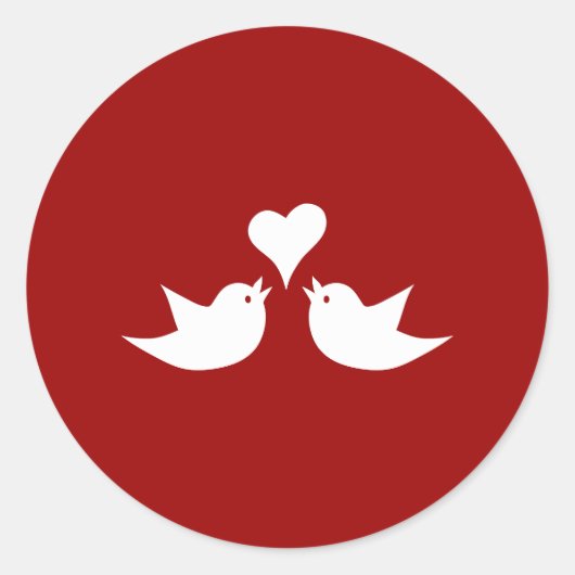 Tortelduifjes met Heart Wedding Engagement Ronde Sticker (Voorkant)