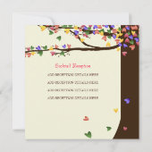 Tortelduifjes met kleurrijke harten kaart (Achterkant)