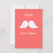 Tortelduifjes met rode achtergrond RSVP-kaart RSVP Kaartje (Achterkant)