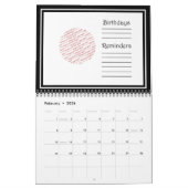 Tortelduifjes met rood en gouden harten kalender (Feb 2026)