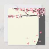 Tortelduifjes met roze grijze eik kaart (Achterkant)