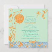 Tortelduifjes Mint Green Surprise Vrijgezellenfees Kaart (Voorkant)