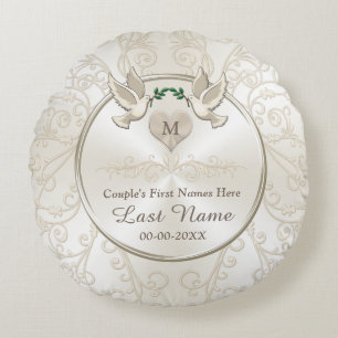 Tortelduifjes Monogram Aangepaste Kussens voor bru