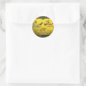 Tortelduifjes MONOGRAM zwart wit geel Ronde Sticker (Tas)