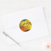 Tortelduifjes MONOGRAM zwart wit rood geel Ronde Sticker (Envelop)