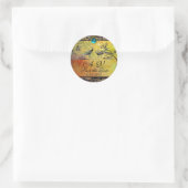 Tortelduifjes MONOGRAM zwart wit rood geel Ronde Sticker (Tas)