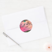 Tortelduifjes MONOGRAM zwart wit rood roze Ronde Sticker (Envelop)