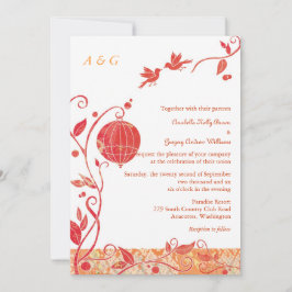 Tortelduifjes Monogrammed Wedding Kaart