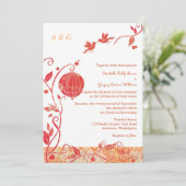 Tortelduifjes Monogrammed Wedding Kaart (Staand voorkant)