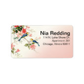  Tortelduifjes Mr & Mrs | roze Etiket (Voorkant)