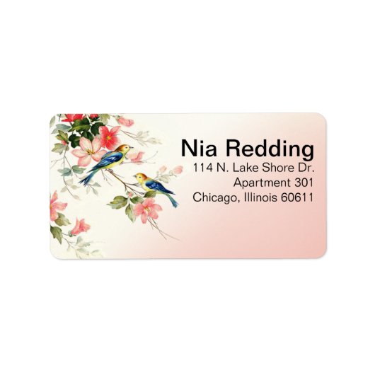 Tortelduifjes Mr & Mrs | roze Etiket (Voorkant)