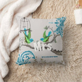 Tortelduifjes Mrs. Bride's Blauwgroen en groene vo Kussen (Deken)