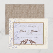 Tortelduifjes 'n kant - Periwinkle Save the Date K (Voorkant / Achterkant)