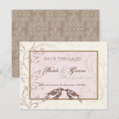 Tortelduifjes 'n kant - Roos Opslaan de Kaart Datu (Voorkant / Achterkant)