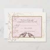 Tortelduifjes 'n kant - Roos-reiskaart RSVP Kaartje (Voorkant)