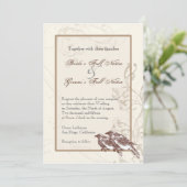 Tortelduifjes 'n Lace - Bruiloft - Trouwuitnodigin Kaart (Staand voorkant)