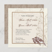 Tortelduifjes 'n Lace - bruiloft uitnodiging (Voorkant / Achterkant)