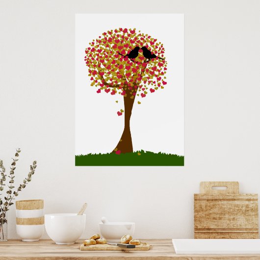 Tortelduifjes najaar poster (Keuken)