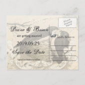 Tortelduifjes Nest Franse Decor Save the Date Aankondigingskaart (Achterkant)