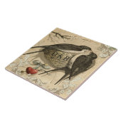  Tortelduifjes Nest Franse Decor Trouwdatum Tegeltje (Zijkant)