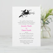 Tortelduifjes Nest Silhouette Wedding Invitations Kaart (Staand voorkant)