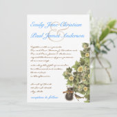 Tortelduifjes Nesting Aqua Blue Font Wedding Kaart (Staand voorkant)