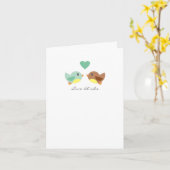 Tortelduifjes Note Cards Kaart (Gele Bloem)