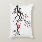 Tortelduifjes op Branch - Romantische Red Heart Tr Accent Kussen (Voorkant(Verticaal))