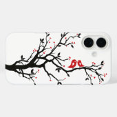 Tortelduifjes op Branch - Romantische Red Heart Tr Case-Mate iPhone Case (Achterkant (horizontaal))
