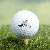 Tortelduifjes op Branch - Romantische Red Heart Tr Golfballen (Insitu Shirt)