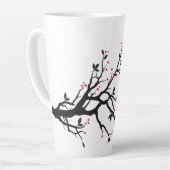 Tortelduifjes op Branch - Romantische Red Heart Tr Latte Mok (Linkerhoek)