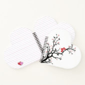 Tortelduifjes op Branch - Romantische Red Heart Tr Notitieboek (Binnen)
