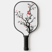 Tortelduifjes op Branch - Romantische Red Heart Tr Pickleball Paddle (Voorkant)