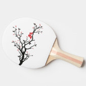 Tortelduifjes op Branch - Romantische Red Heart Tr Tafeltennisbatje (Zijkant)