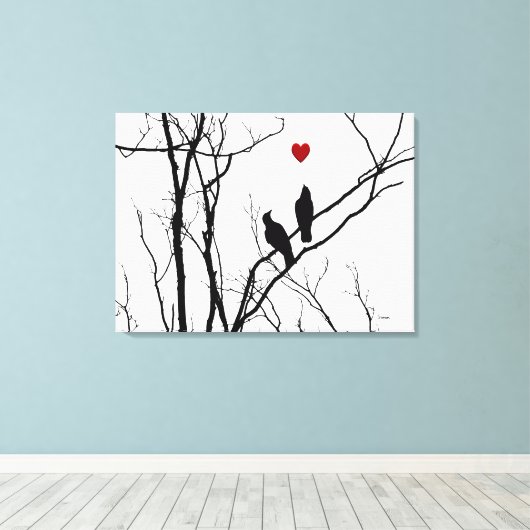 Tortelduifjes op Canvas (Insitu (Houten vloer))