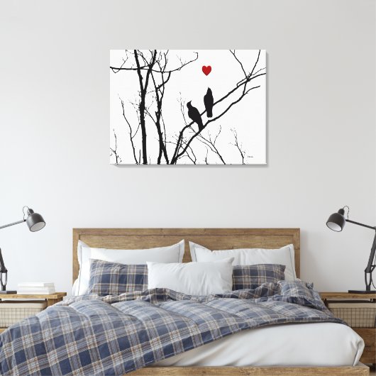 Tortelduifjes op Canvas (Insitu (Slaapkamer))